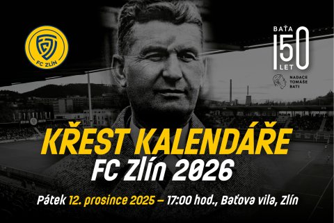 Slavnostní křest kalendáře FC Zlín 2026 v Baťově vile. Pocta 150 letům odkazu Tomáše Bati